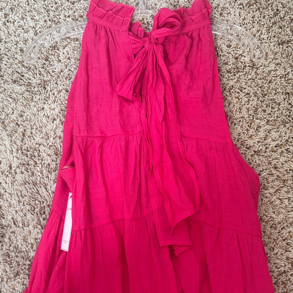 NWT FUCHSIA PINK LONG DRESS by Aura, size L - Picture 9 of 10